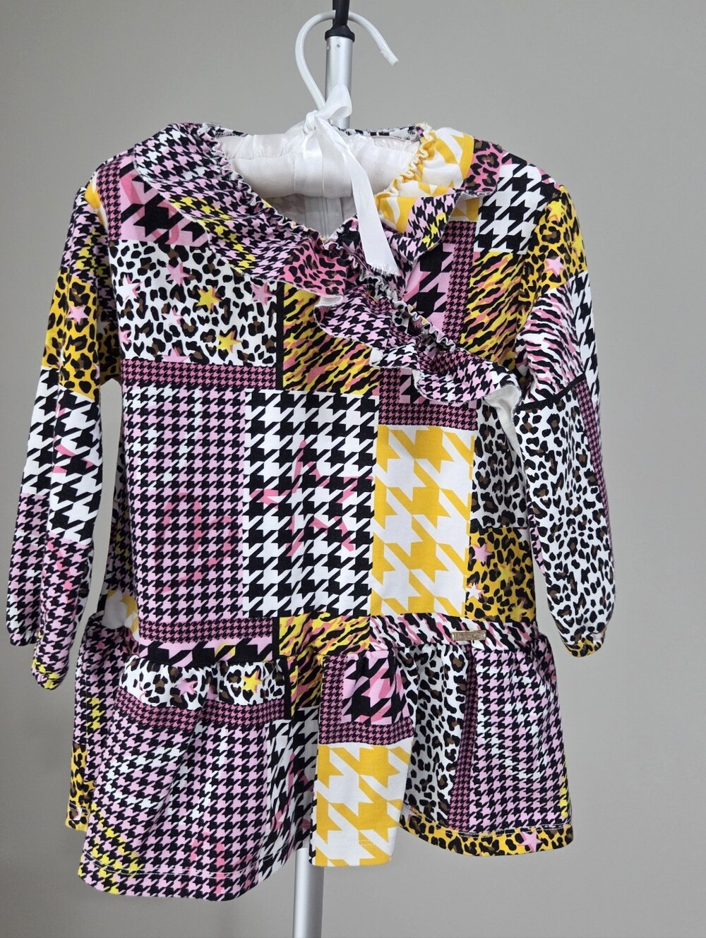 Liu Jo Girls Dress Sz.2A Patchwork Pattern  Houndstooth